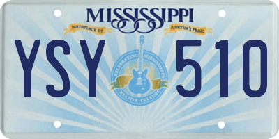 MS license plate YSY510