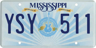 MS license plate YSY511