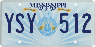 MS license plate YSY512