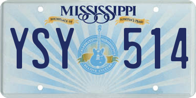 MS license plate YSY514