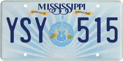 MS license plate YSY515