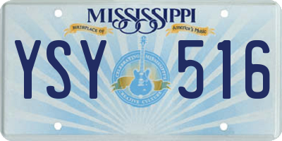 MS license plate YSY516