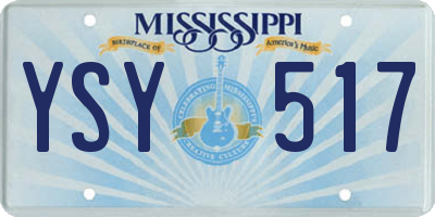 MS license plate YSY517