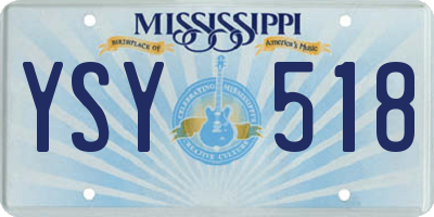 MS license plate YSY518
