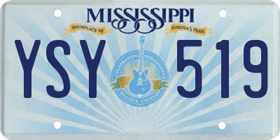 MS license plate YSY519