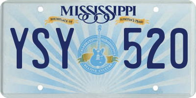 MS license plate YSY520