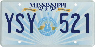 MS license plate YSY521