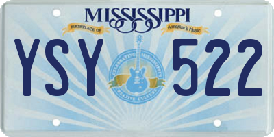 MS license plate YSY522