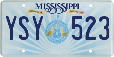 MS license plate YSY523