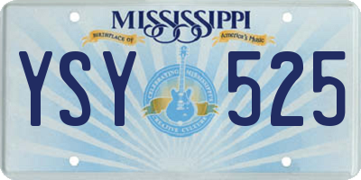 MS license plate YSY525