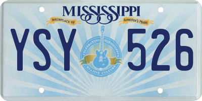 MS license plate YSY526