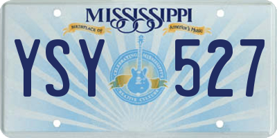 MS license plate YSY527