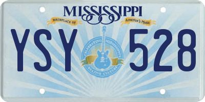 MS license plate YSY528