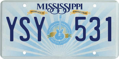 MS license plate YSY531