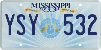 MS license plate YSY532