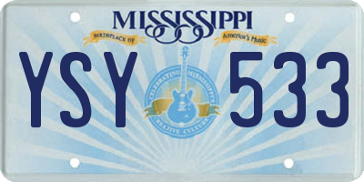 MS license plate YSY533