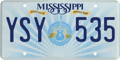 MS license plate YSY535