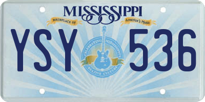 MS license plate YSY536