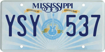 MS license plate YSY537