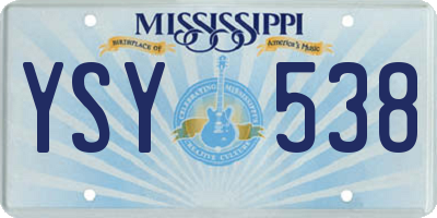 MS license plate YSY538