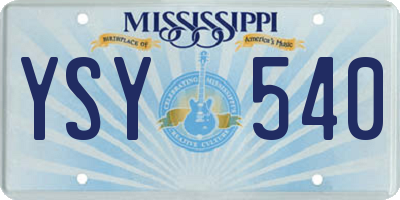 MS license plate YSY540