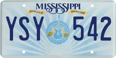 MS license plate YSY542