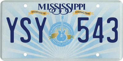 MS license plate YSY543