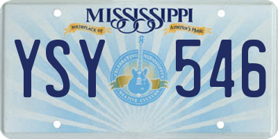 MS license plate YSY546