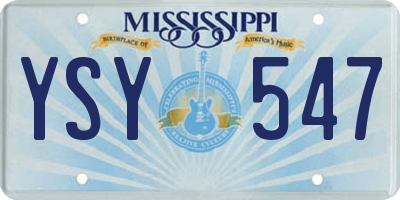 MS license plate YSY547