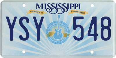 MS license plate YSY548