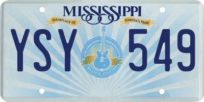 MS license plate YSY549