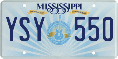MS license plate YSY550