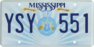 MS license plate YSY551