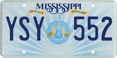 MS license plate YSY552