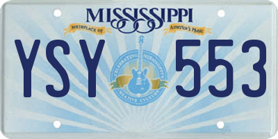MS license plate YSY553