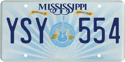 MS license plate YSY554