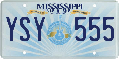 MS license plate YSY555