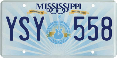 MS license plate YSY558