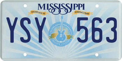 MS license plate YSY563