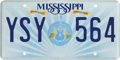 MS license plate YSY564