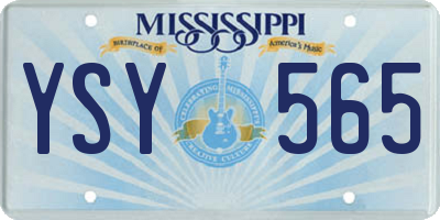 MS license plate YSY565