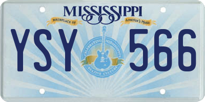 MS license plate YSY566