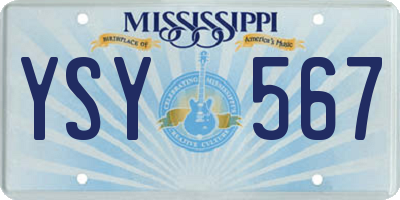 MS license plate YSY567
