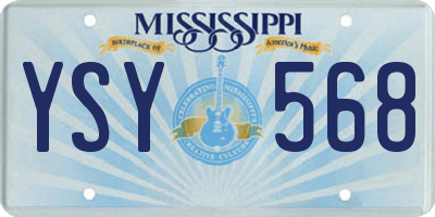 MS license plate YSY568
