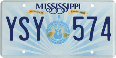 MS license plate YSY574