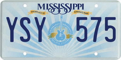 MS license plate YSY575