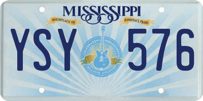 MS license plate YSY576