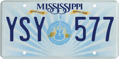 MS license plate YSY577