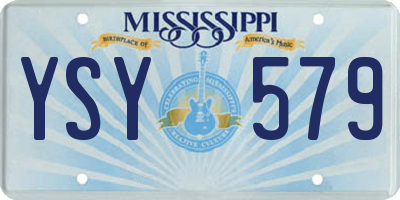 MS license plate YSY579