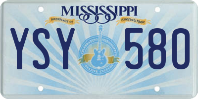 MS license plate YSY580